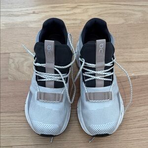On Running Gray and Black Athletic Shoes